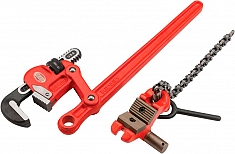 Комплектация сложнорычажного трубного ключа Ridgid S-2