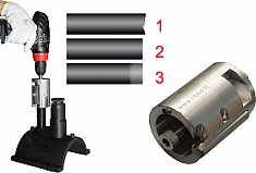 Применение скребка под дрель для полиэтиленовых труб Rotorica T32